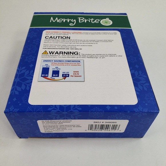 Merry Brite 140 ct LED Lights Multi Color Bulb Christmas Patio Kids Room Decor - Picture 8 of 8